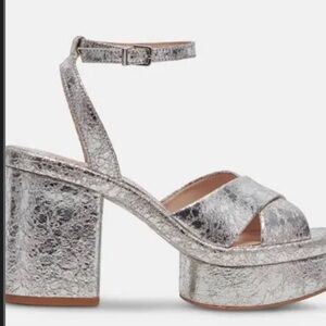 Dolce Vita Silver Platform Sandals Laisha